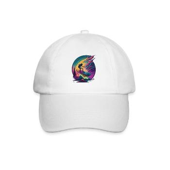 Galaktischer Surfer - Baseballkappe - Weiß/Weiß - Vorne