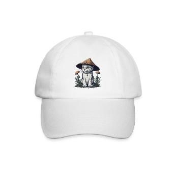 Pilz-Katze - Baseballkappe - Weiß/Weiß - Vorne