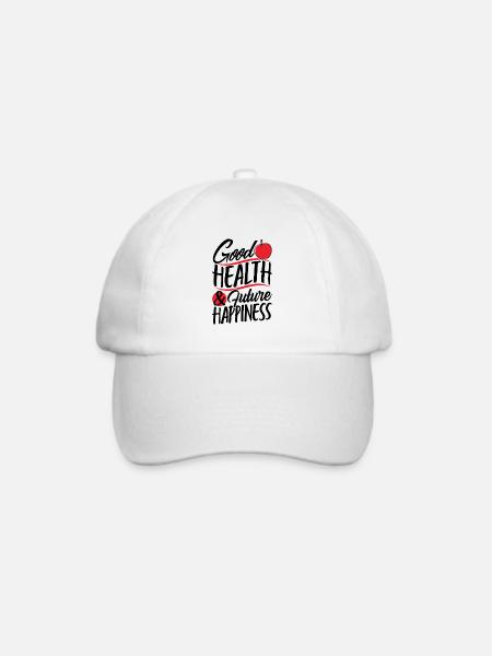 Good health and future happiness - Baseballkappe - Weiß/Weiß
