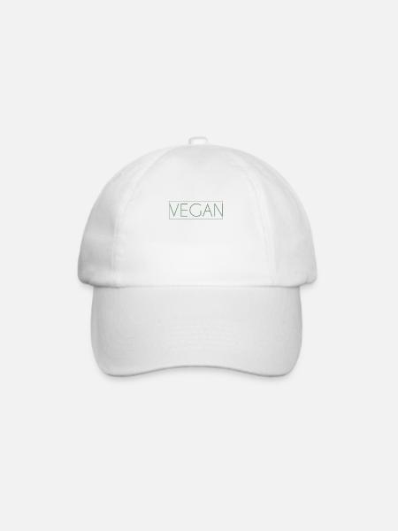 Vegan Schriftzug - Baseballkappe - Weiß/Weiß
