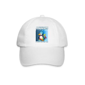 Autism Awareness Pinguin - Baseballkappe - Weiß/Weiß - Vorne