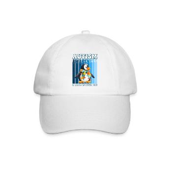 Autism Awareness Pinguin - Baseballkappe - Weiß/Weiß - Vorne