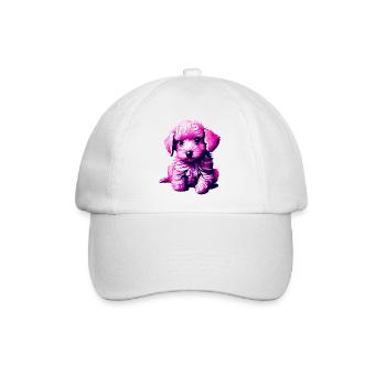 Hundewelpe Pudel Hundeliebe Pudelwelpe Hundehalter - Baseballkappe - Weiß/Weiß - Vorne