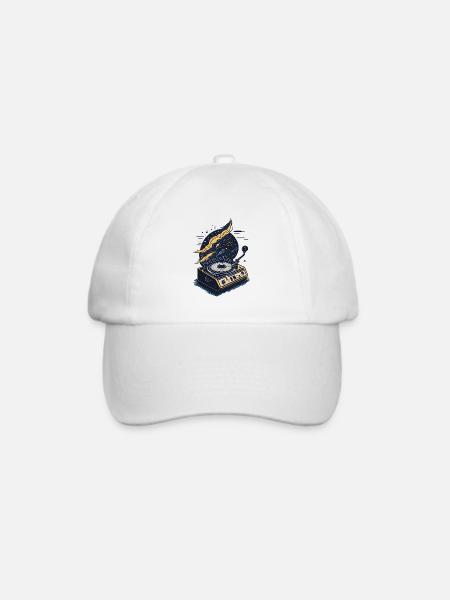 Galaktischer Vinyl-Plattenspieler - Baseballkappe - Weiß/Weiß