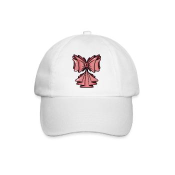 Schleife Rosa Pink - Geschenkschleife Geschenk - Baseballkappe - Weiß/Weiß - Vorne