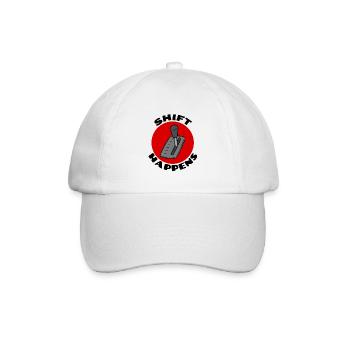Verschiebung geschieht | Auto-Wortspiel - Baseballkappe - Weiß/Weiß - Vorne