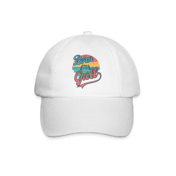 Born to Grill Retro - Baseballkappe - Weiß/Weiß - Vorne