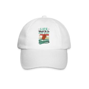 Biber Geschenk Biberdamm - Baseballkappe - Weiß/Weiß - Vorne