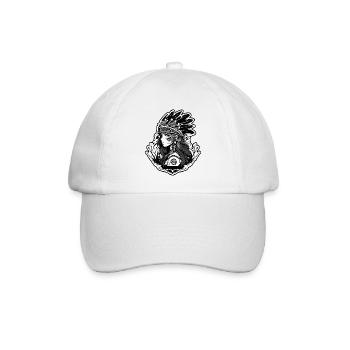 Mädchen in der Feder - Indischer Druck - Baseballkappe - Weiß/Weiß - Vorne