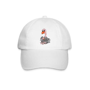 Strauß Familie - Strauß mit Baby - Baseballkappe - Weiß/Weiß - Vorne