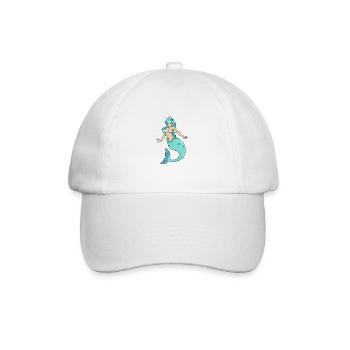 Einhorn Meerjungfrau - Baseballkappe - Weiß/Weiß - Vorne