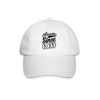 Awesome Since 1977 - Baseballkappe - Weiß/Weiß - Vorne