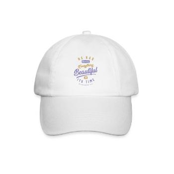 Schön zu seiner Zeit - Christliches Zitat - Baseballkappe - Weiß/Weiß - Vorne