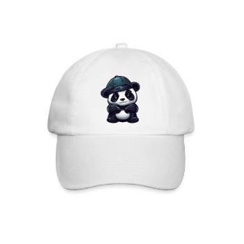 Cooler Panda mit roten Augen - Baseballkappe - Weiß/Weiß - Vorne