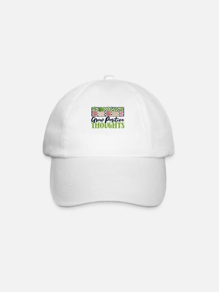 Grow Positive Thoughts Kleingarten Gartenbau - Baseballkappe - Weiß/Weiß