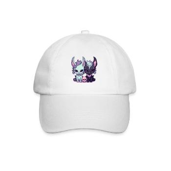niedliche Katzen Kawaii Pastell Goth unheimlich - Baseballkappe - Weiß/Weiß - Vorne