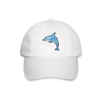 Delfin - für coole Kids - Baseballkappe - Weiß/Weiß - Vorne