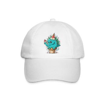Stegosaurus Konditor - Baseballkappe - Weiß/Weiß - Vorne