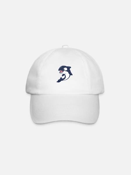 Kawaii Wal - Orca - Baseballkappe - Weiß/Weiß