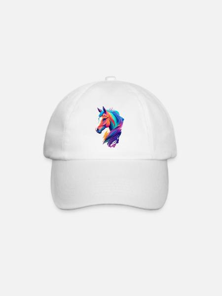 Pferd Paint Splash Pony Reiter Reitsport Design - Baseballkappe - Weiß/Weiß