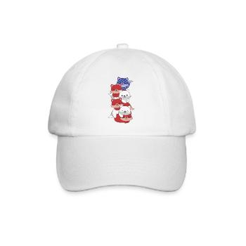 Fuchs für den vierten Juli USA Flagge Füchse - Baseballkappe - Weiß/Weiß - Vorne