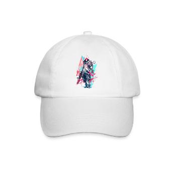 Epischer Gamer Cyber Assassine Punk Street Style - Baseballkappe - Weiß/Weiß - Vorne
