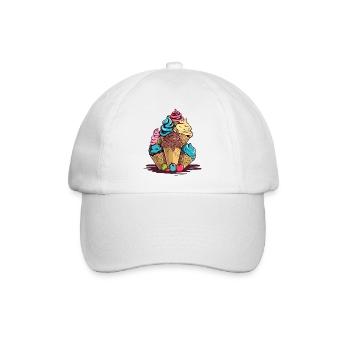 Frucht-Eistüten - Baseballkappe - Weiß/Weiß - Vorne