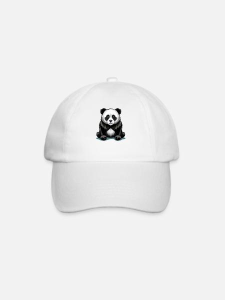 Niedlicher Panda - Baseballkappe - Weiß/Weiß