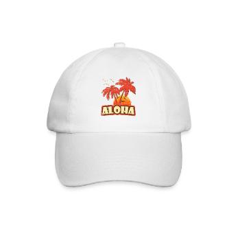 Aloha Weinlese-Sonnenuntergang - Baseballkappe - Weiß/Weiß - Vorne