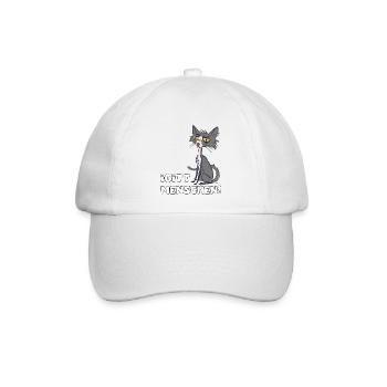 Igitt Menschen, Katze - Baseballkappe - Weiß/Weiß - Vorne
