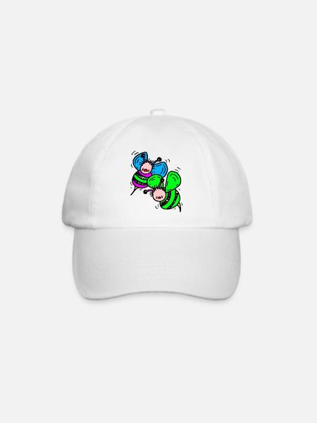 Bienen - Baseballkappe - Weiß/Weiß