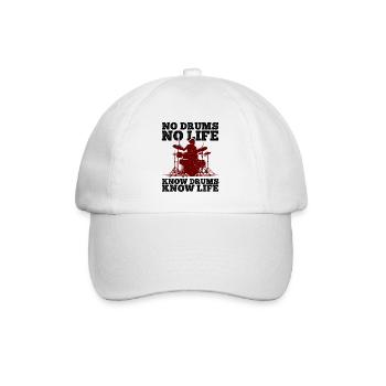 Schlagzeug Spieler Drummer - Baseballkappe - Weiß/Weiß - Vorne