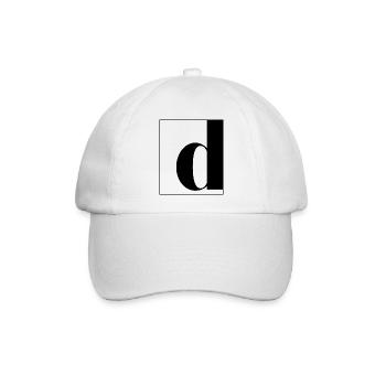 Buchstabenalphabet d - Baseballkappe - Weiß/Weiß - Vorne