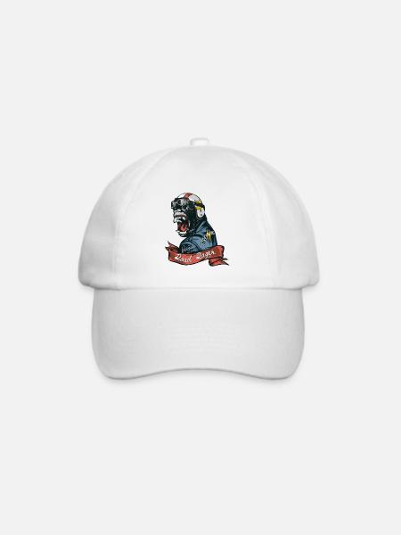 Road-Rager-Slogan mit Gorilla - Baseballkappe - Weiß/Weiß
