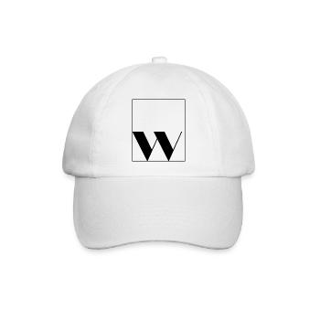 Buchstaben-Alphabet w - Baseballkappe - Weiß/Weiß - Vorne
