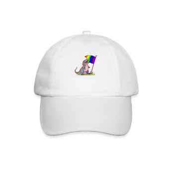 Lustiger Dinosaurier LGBT Community Stolz Lesbisch Schwul - Baseballkappe - Weiß/Weiß - Vorne