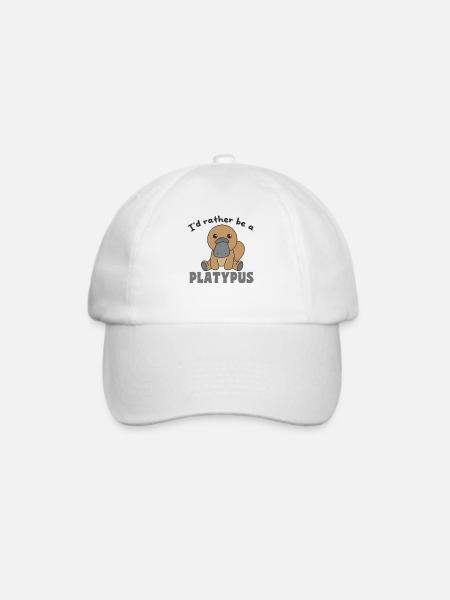 Ich wäre lieber ein Schnabeltier - süßes Tier - Baseballkappe - Weiß/Weiß