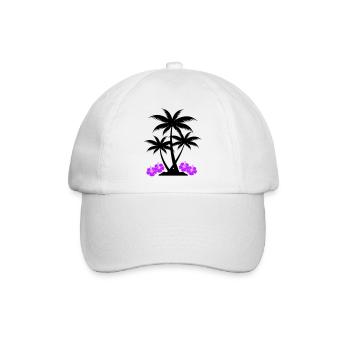 palme hibiskus - Baseballkappe - Weiß/Weiß - Vorne