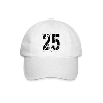 25 Nummer - Baseballkappe - Weiß/Weiß - Vorne