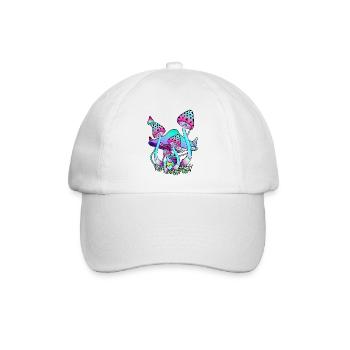 Zauberpilze psychedelische Pilzkunst - Baseballkappe - Weiß/Weiß - Vorne