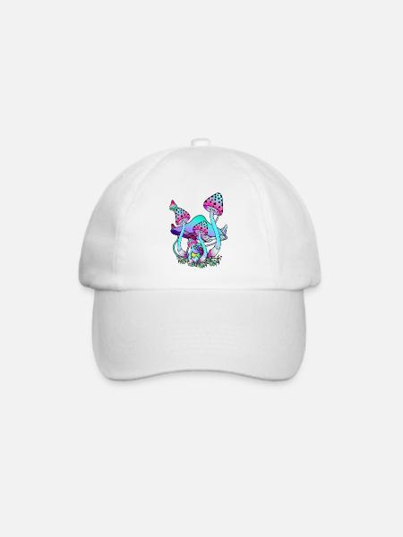 Zauberpilze psychedelische Pilzkunst - Baseballkappe - Weiß/Weiß