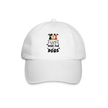 Hundeliebe - Life ist more fun with dogs I Comic - Baseballkappe - Weiß/Weiß - Vorne