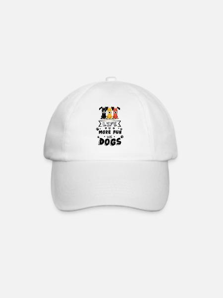 Hundeliebe - Life ist more fun with dogs I Comic - Baseballkappe - Weiß/Weiß