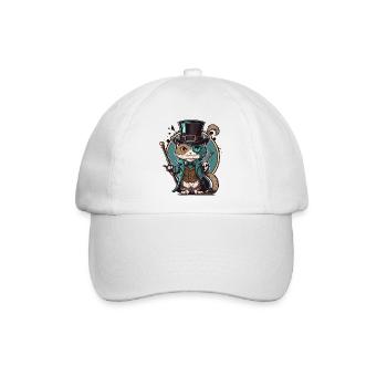 Ausgeklügelte Katze - Baseballkappe - Weiß/Weiß - Vorne