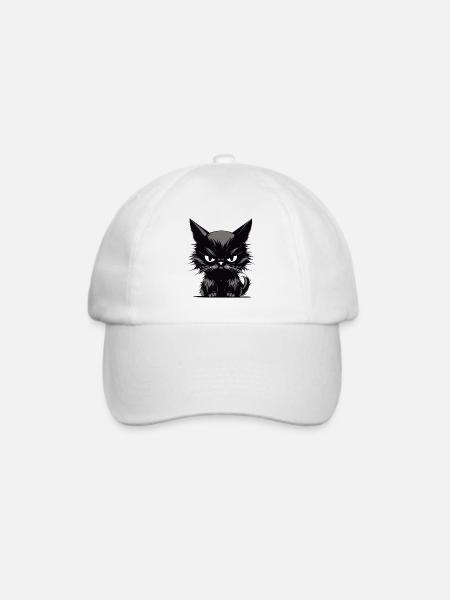 Katzen Genervte Katze Böser Stubentiger - Baseballkappe - Weiß/Weiß