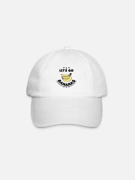 Vintage Lustige Banane Lass uns Banane gehen - Baseballkappe - Weiß/Weiß