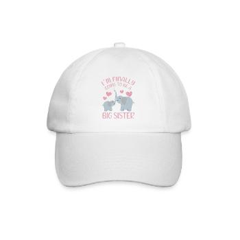 I´m Finally Going To Be A Big Sister - Baseballkappe - Weiß/Weiß - Vorne