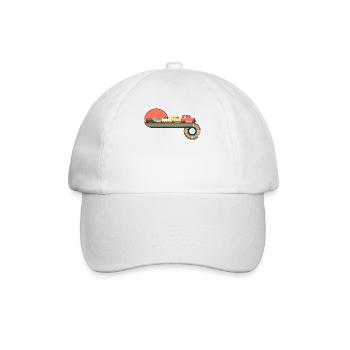 Car Classic 190s Retro Vintage Sunset Rainbow - Baseballkappe - Weiß/Weiß - Vorne