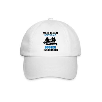 Rafting Spruch Wildwasserbootfahren Geschenk - Baseballkappe - Weiß/Weiß - Vorne