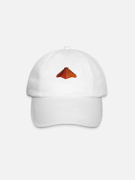 Aztekische Pyramide - Baseballkappe - Weiß/Weiß
